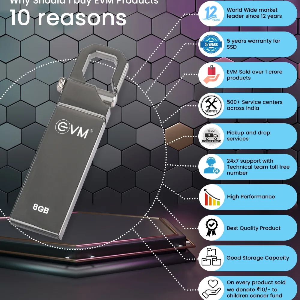 EVM Enstore Pendrive 8GB USB 2.0 (METAL) view 5